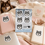 Finnish Lapphund Classic Face Sticker Sheet – Soft Expressions & Timeless Breed Charm Finnish Lapphund stickers applied in real use