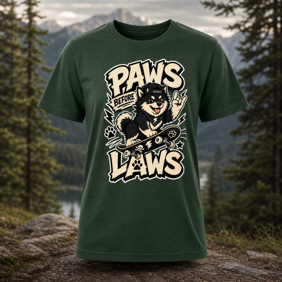 Finnish Lapphund Paws Before Laws T-Shirt Finnish Lapphund t-shirt
