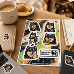 Finnish Lapphund Foodie Fun Sticker Sheet – Snacks, Smiles & Satisfied Expressions Finnish Lapphund stickers applied in real use