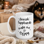 Finnish Lapphund Mug Make Me Happy Nordic Dog Lover Gift Finnish Lapphund mug as a gift