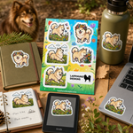 Finnish Lapphund Spring Meadows Sticker Sheet – Flowers, Sunshine & Playful Joy Finnish Lapphund stickers applied in real use
