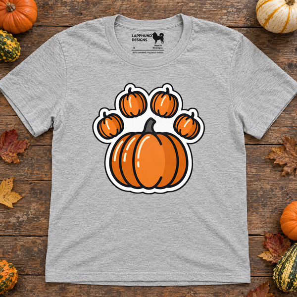 Finnish Lapphund Pumpkin Paw Print Halloween T-Shirt Finnish Lapphund t-shirt