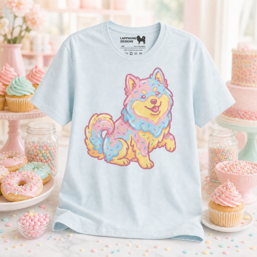 Finnish Lapphund Pastel Sprinkles Sweet Treat Graphic T-Shirt Finnish Lapphund t-shirt