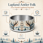Lapland Antler Folk Finnish Lapphund 32oz dog bowl features and specs