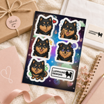 Finnish Lapphund Cheerful Reactions Sticker Sheet – Hearts, Peace Signs & Expressive Emotions Finnish Lapphund sticker sheet as a gift