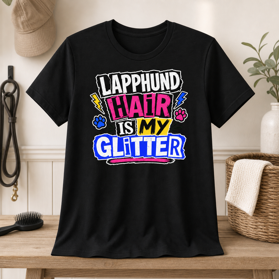 Finnish Lapphund Hair Is My Glitter T-Shirt Finnish Lapphund t-shirt