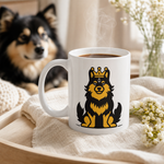 Finnish Lapphund Mug Royal Crown Nordic Dog Lover Gift Finnish Lapphund mug in use