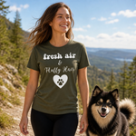 Fresh Air & Fluffy Hair Finnish Lapphund T-Shirt - Dog Lover Tee Finnish Lapphund t-shirt worn, lifestyle photo