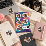 Finnish Lapphund Fantasy Magic Sticker Sheet – Wizard, Fairy & Dragon Designs Finnish Lapphund stickers applied in real use