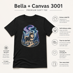 Bella+Canvas 3001 size and fit guide for the Finnish Lapphund Aurora Nights T-Shirt Finnish Lapphund t-shirt
