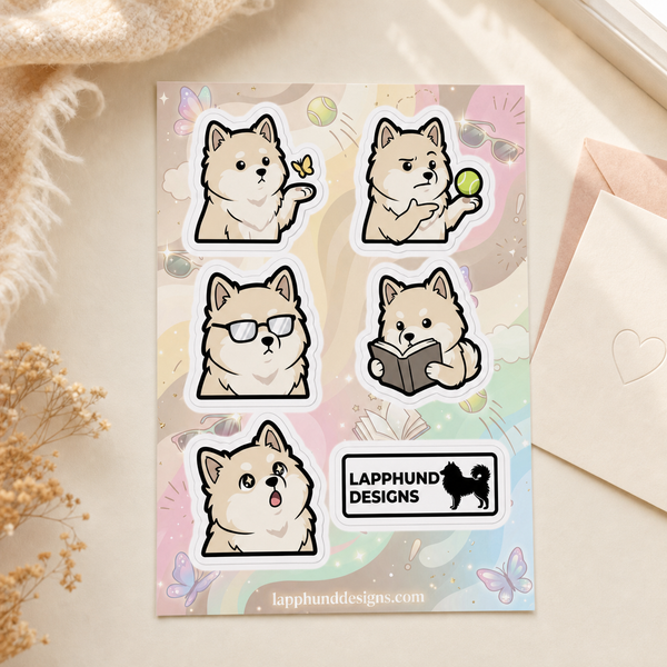 Finnish Lapphund Puppy Expressions Sticker Sheet – Curious, Thoughtful & Sweet Moments Finnish Lapphund sticker sheet