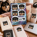 Finnish Lapphund Sad Expressions Sticker Sheet – Teary Eyes, Comfort Moments & Emotional Faces Finnish Lapphund stickers applied in real use