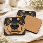 Cork backing and size of the Finnish Lapphund Black and Brown Face Cork-Back Coaster Finnish Lapphund coaster