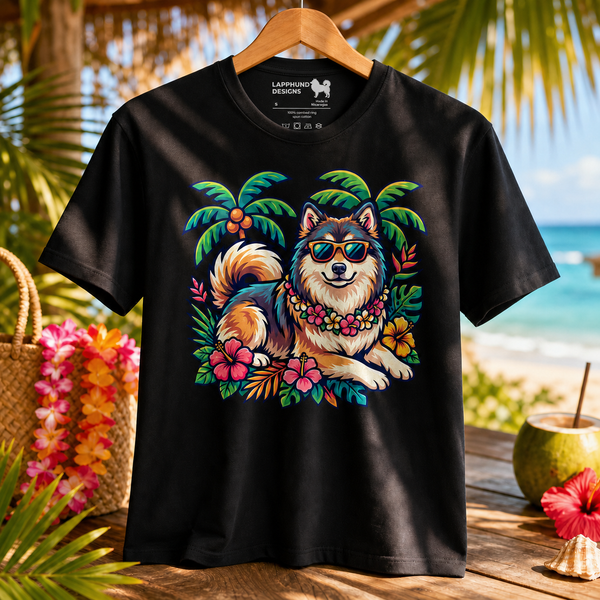 Finnish Lapphund Tropical Escape T-Shirt Finnish Lapphund t-shirt