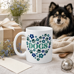 Finnish Lapphund Mug Dogs Heart Blue Floral Nordic Gift Finnish Lapphund mug as a gift