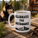 Finnish Lapphund Mug Celebrate Outdoors Nordic Dog Gift Finnish Lapphund mug in use