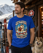 Finnish Lapphund Ski Pawtrol T-Shirt Finnish Lapphund t-shirt worn, lifestyle photo