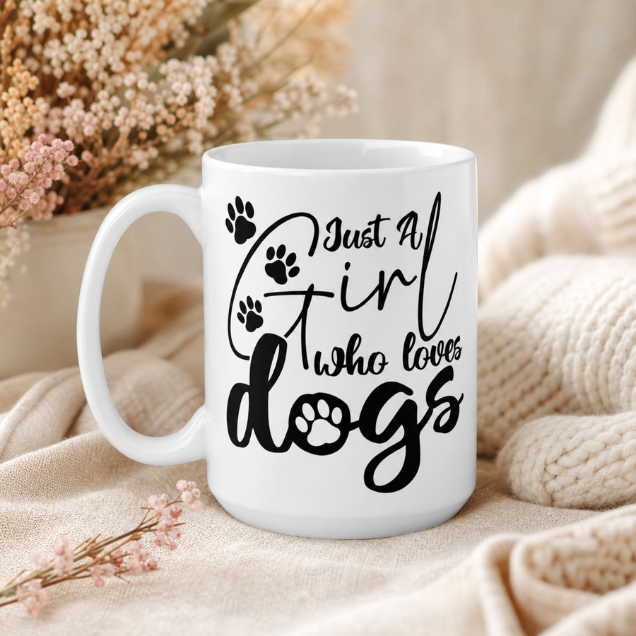 Finnish Lapphund Mug Just Girl Loves Dogs Dog Mom Gift Finnish Lapphund ceramic mug
