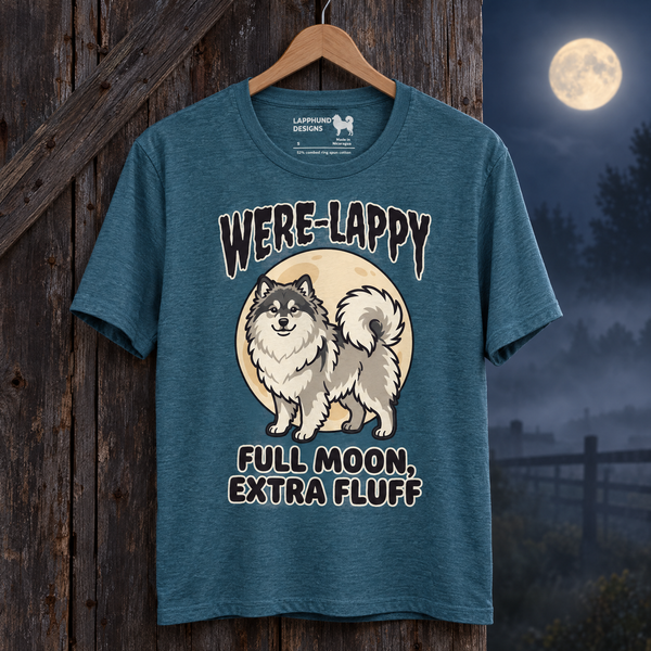 Finnish Lapphund Were-Lappy Full Moon Halloween T-Shirt Finnish Lapphund t-shirt