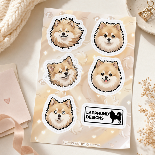 Finnish Lapphund Fluffy Faces Sticker Sheet – Classic Expressions & Breed Charm Finnish Lapphund sticker sheet