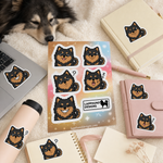 Finnish Lapphund Sleepy & Confused Sticker Sheet – Yawns, Question Marks & Cozy Expressions Finnish Lapphund stickers applied in real use