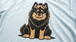 Finnish Lapphund Summit Goggles T-Shirt design close-up on a Finnish Lapphund t-shirt