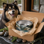 River Rock Trail Finnish Lapphund 32oz dog bowl gift scene