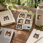 Finnish Lapphund Nature Calm Sticker Sheet – Fresh Air Smiles, Relaxed Faces & Outdoor Peace Finnish Lapphund stickers applied in real use