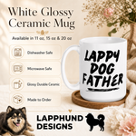 Care and product info for the Lappy Dog Father Mug – Bold Typography for Proud Lapphund Dads Finnish Lapphund mug