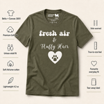 Bella+Canvas 3001 size and fit guide for the Fresh Air & Fluffy Hair Finnish Lapphund T-Shirt - Dog Lover Tee Finnish Lapphund t-shirt