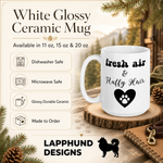 Care and product info for the Finnish Lapphund Mug Fresh Air Fluffy Hair Nordic Gift Finnish Lapphund mug