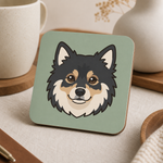 Finnish Lapphund Head Portrait Icon Cork-Back Coaster Finnish Lapphund cork-back coaster