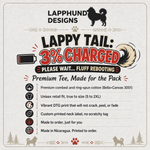 Bella+Canvas 3001 size and fit guide for the Finnish Lapphund Lappy Tail 3% Charged T-Shirt Finnish Lapphund t-shirt