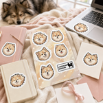 Finnish Lapphund Fluffy Faces Sticker Sheet – Classic Expressions & Breed Charm Finnish Lapphund stickers applied in real use