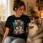 Finnish Lapphund Normal Before The Lapphund T-Shirt Finnish Lapphund t-shirt worn, lifestyle photo