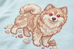 Finnish Lapphund Sweet Meringue T-Shirt design close-up on a Finnish Lapphund t-shirt