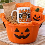 Finnish Lapphund Bark or Treat Halloween Mug Finnish Lapphund mug in a Halloween gift basket