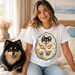 Finnish Lapphund Floof Cloud T-Shirt Finnish Lapphund t-shirt worn, lifestyle photo