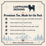 Bella+Canvas 3001 size and fit guide for the Finnish Lapphund Dad Badge T-Shirt Finnish Lapphund t-shirt