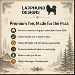 Bella+Canvas 3001 size and fit guide for the Finnish Lapphund Cabin Country Portrait T-Shirt Finnish Lapphund t-shirt