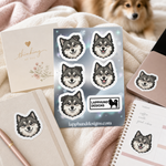 Finnish Lapphund Gentle Smiles Sticker Sheet – Soft Puppy Faces & Sweet Everyday Expressions Finnish Lapphund stickers applied in real use