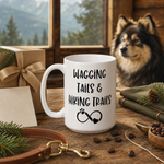 Finnish Lapphund Mug Wagging Tails Hiking Trails Pet Owner Gift Finnish Lapphund mug as a gift