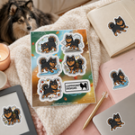 Finnish Lapphund Autumn Trail Sticker Sheet – Fall Hikes, Leaf Play & Outdoor Adventure Finnish Lapphund stickers applied in real use