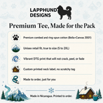 Bella+Canvas 3001 size and fit guide for the Finnish Lapphund Icon Collage T-Shirt Finnish Lapphund t-shirt
