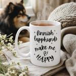 Finnish Lapphund Mug Make Me Happy Nordic Dog Lover Gift Finnish Lapphund mug in use