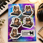 Finnish Lapphund Music Time Sticker Sheet – Keyboard Jams, Singing & Playful Performance Finnish Lapphund sticker sheet