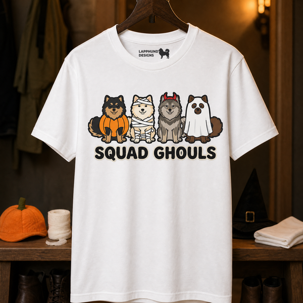 Finnish Lapphund Squad Ghouls Halloween T-Shirt Finnish Lapphund t-shirt