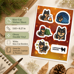 Specs and details for the Finnish Lapphund Camping Nights Sticker Sheet – Campfire, Tent & Cozy Outdoor Scenes Finnish Lapphund sticker sheet