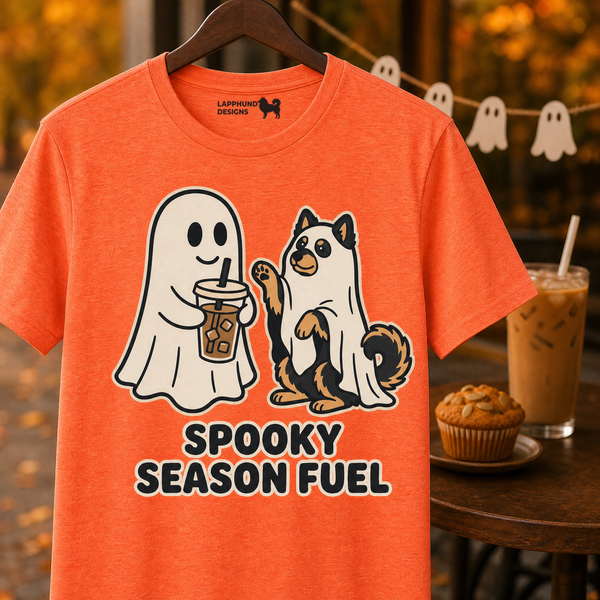 Finnish Lapphund Spooky Season Fuel Halloween T-Shirt Finnish Lapphund t-shirt