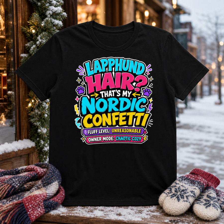 Finnish Lapphund Nordic Confetti T-Shirt Finnish Lapphund t-shirt